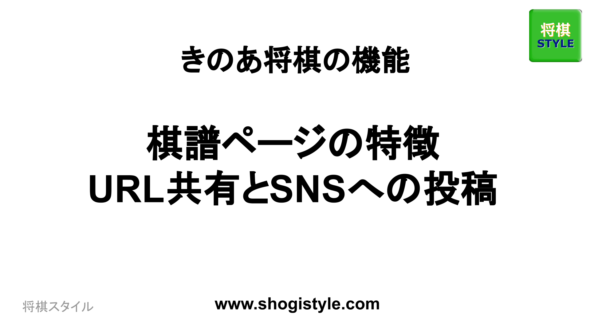 棋譜ページの特徴 URL共有とSNSへの投稿 タイトル画像